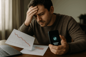 A person urgently contacting a bank for Pix transaction reversal with evidence.