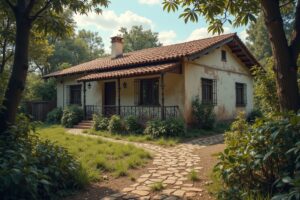 Casa residencial antiga, simbolizando um imóvel deixado como herança.