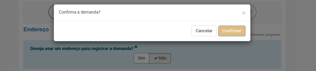 Tela de confirmação final da demanda de reclamação no Banco Central